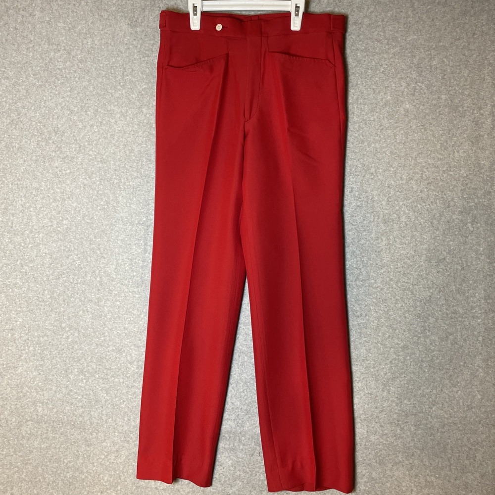 Sansabelt Slacks Mens 30x30 Red Retro Vintage Mark Scot Collection by‎ Jaymar